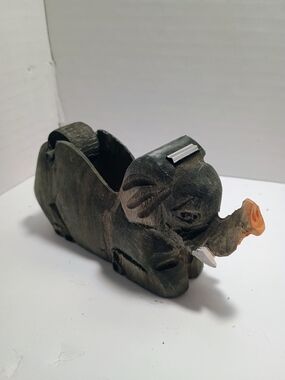 Wooden Elephant Tape Dispenser - Dark Brown